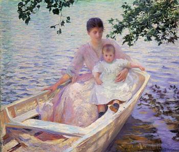 埃德矇 查爾斯 塔貝爾 Mother and Child in a Boat 埃德矇 查爾斯 塔貝爾 Mother and Child in a Boat